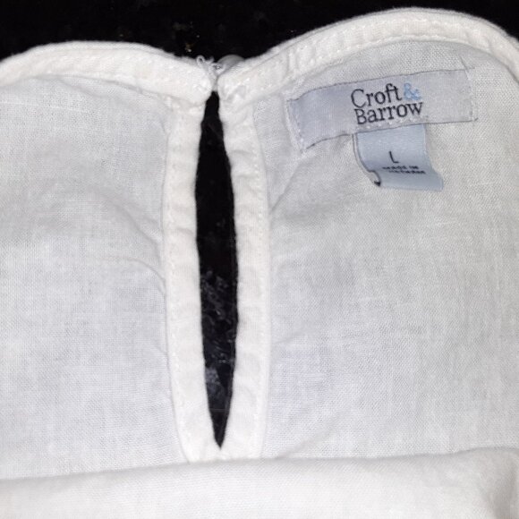 Lg Linen Top * Counterparts Sz 14 Capris, Blck & White Pinstripe * Pull-on - Picture 10 of 11